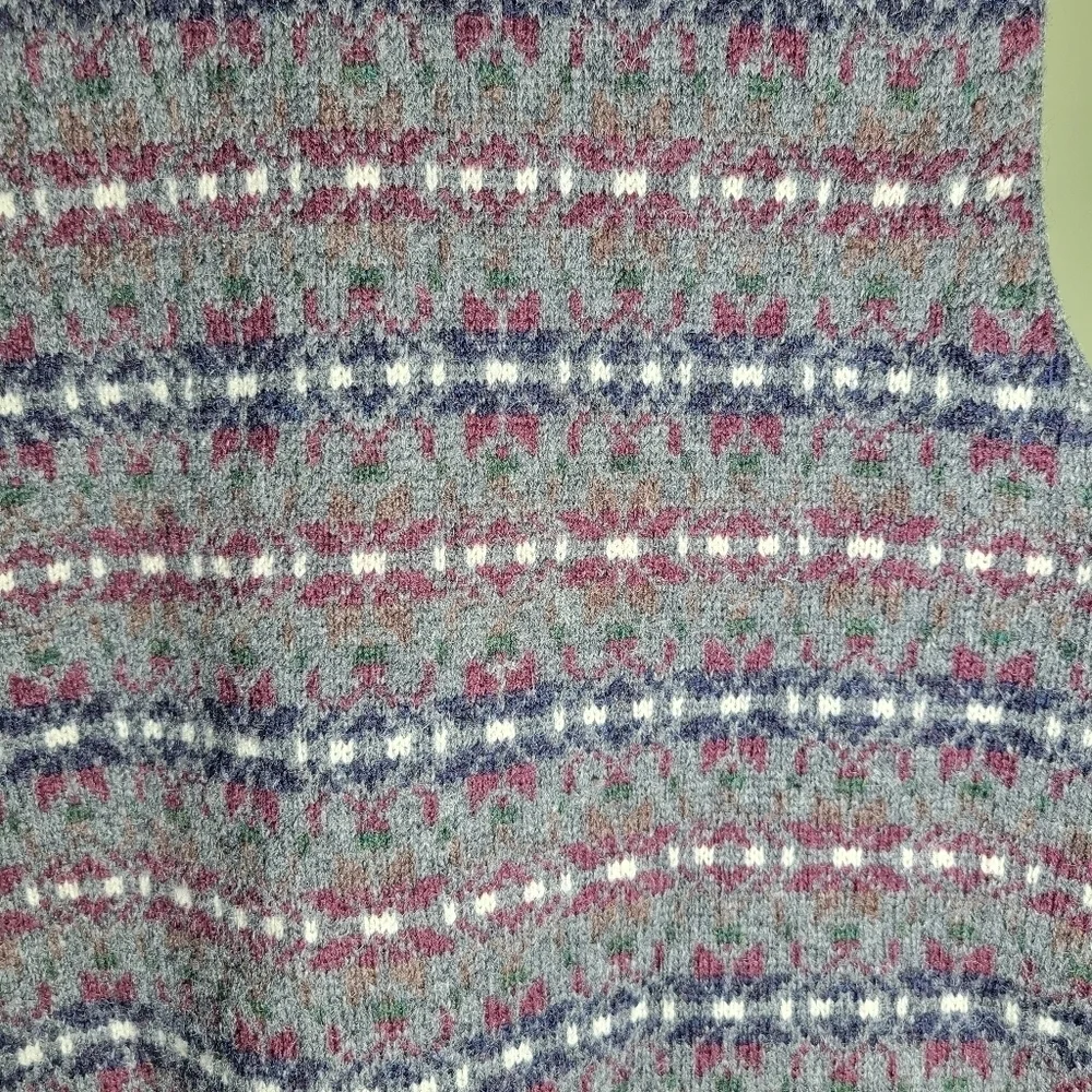 ❤️ 3 for $35 Simons wool multicolor floral grandpa cottagecore vest Cardigan med - Picture 5 of 7